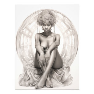 Exotic Girl auf einem Sofa Fotodruck