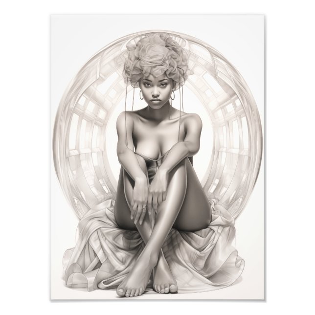 Exotic Girl auf einem Sofa Fotodruck (Vorne)