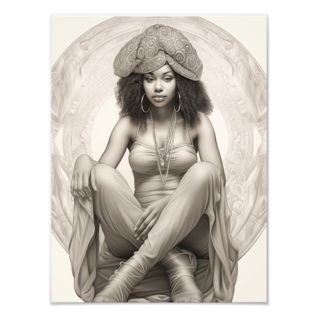 Exotic Girl auf einem Sofa Fotodruck (Vorne)