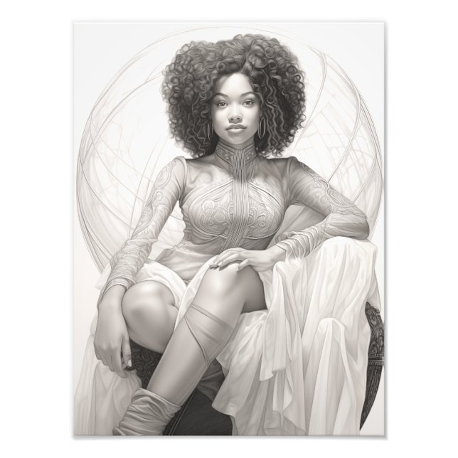 Exotic Girl auf einem Sofa Fotodruck (Vorne)