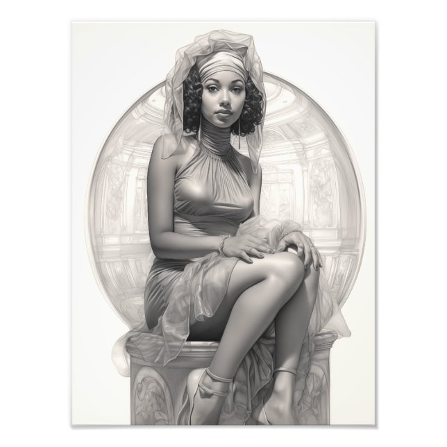 Exotic Girl auf einem Sofa Fotodruck (Vorne)