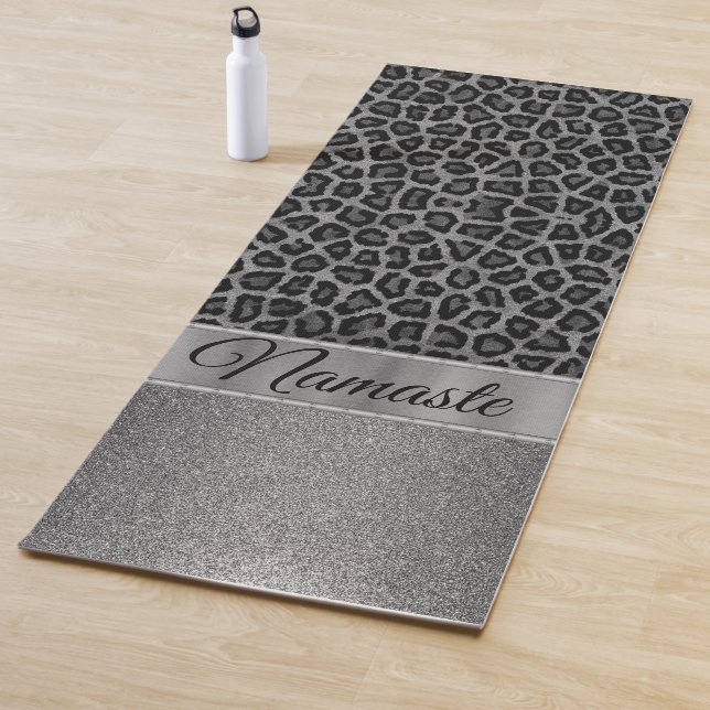 Exotic Glittery Black and Gray Yogamatte (Beispiel)