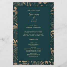 Exotic Gold Foliage Leaf Zeremonie Programm