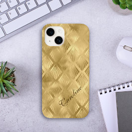 Exotic Gold Geometric Elegantes Muster Case-Mate iPhone 14 Hülle