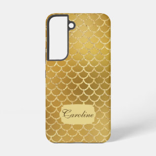 Exotic Gold Mermaid Muster Monogram Samsung Galaxy Hülle