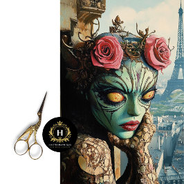 Exotic Gothic Gargoyle Rose Pariser Charme Seidenpapier