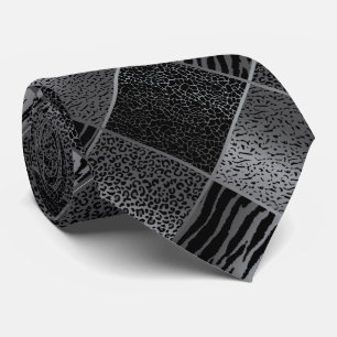 Exotic Gray Safari Tiermuster Krawatte