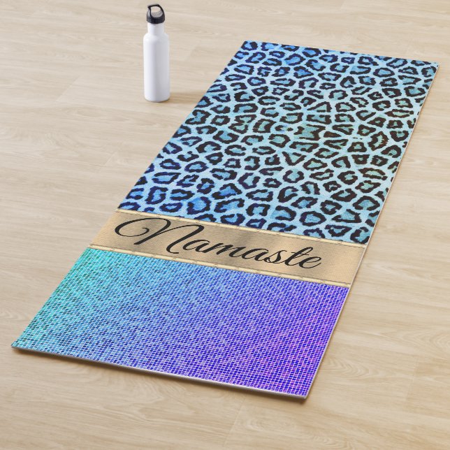 Exotic Green and Purple Leopard Yogamatte (Beispiel)