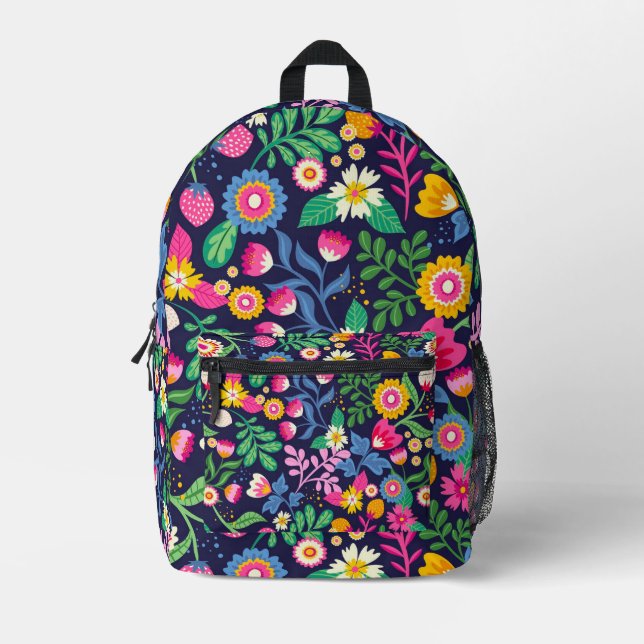 Exotic Hand Painted Floral Pattern-48330 Bedruckter Rucksack (Vorderseite)