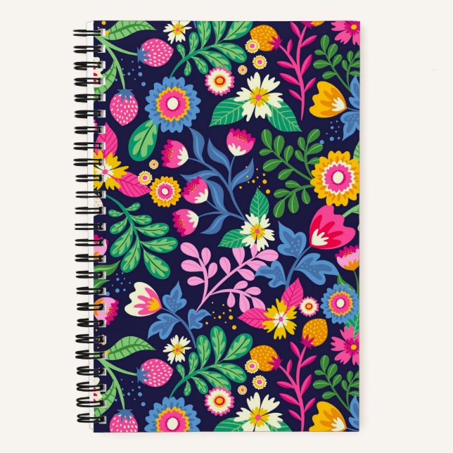 Exotic Hand Painted Floral Pattern-48330 Notizbuch (Vorderseite)