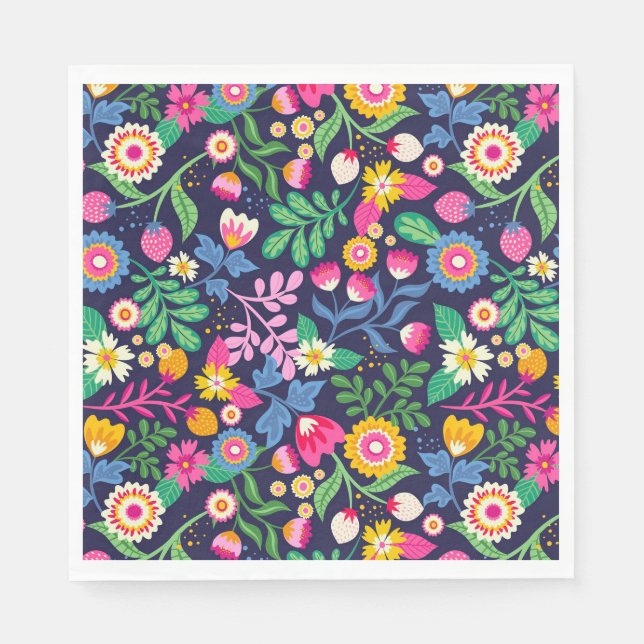 Exotic Hand Painted Floral Pattern-48330 Serviette (Vorderseite)