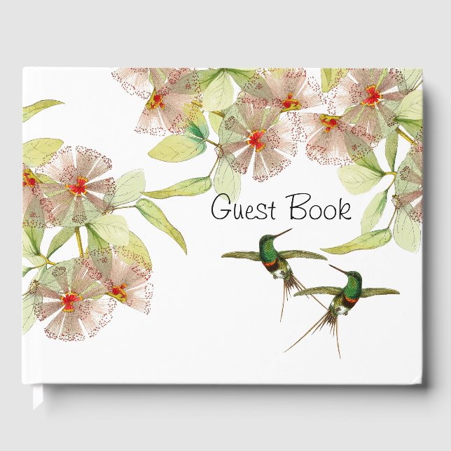 Exotic Hummingbird Birds Blume Gästebuch (Vorderseite)