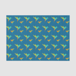 Exotic Hummingbirds Pattern Blau Seidenpapier