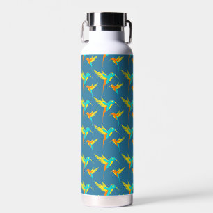 Exotic Hummingbirds Pattern Blau Trinkflasche