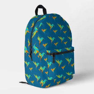 Exotic Hummingbirds Tropical Pattern Blue Bedruckter Rucksack