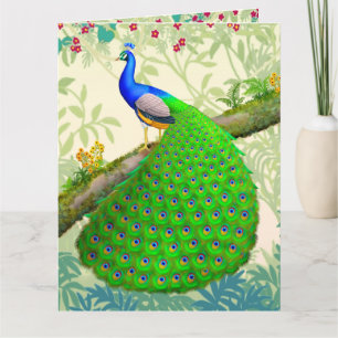 Exotic Indian Blue Peacock Big Grußkarte Karte
