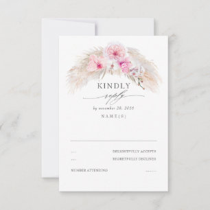 Exotic Jungle Foliage Elegantes Hochzeitsstipendiu RSVP Karte