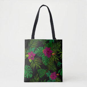 Exotic jungle night orchids pattern