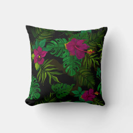 Exotic jungle night orchids pattern kissen