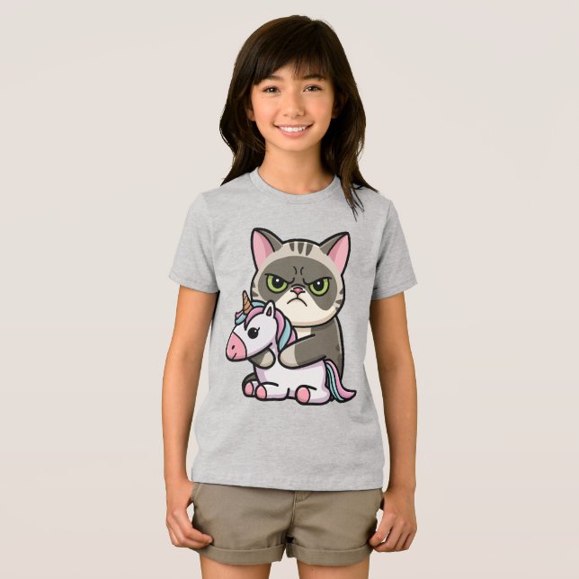 Exotic Kurzhaar mit Unicorn Tri-Blend Shirt (Vorderseite Voll)