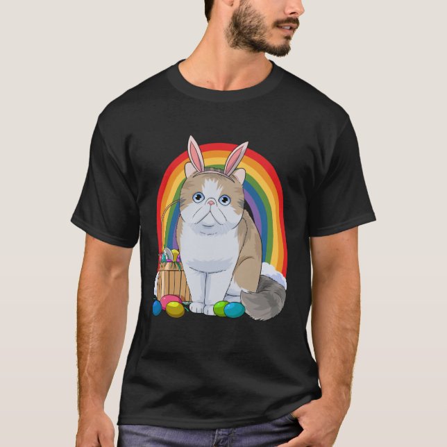 Exotic Kurzhaarkatze Ostereier Bunny Rabbit T-Shirt (Vorderseite)