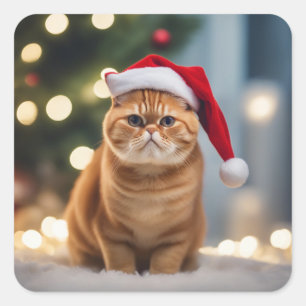 Exotic Kurzweihnachtsfest Quadratischer Aufkleber