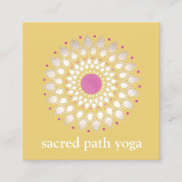 Exotic Lotus Yellow Floral Wellness Therapeut Quadratische Visitenkarte