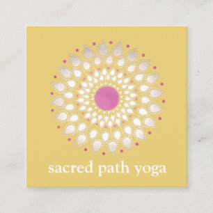 Exotic Lotus Yellow Floral Wellness Therapeut Quadratische Visitenkarte