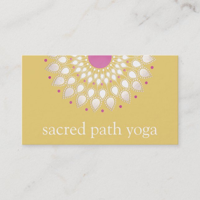 Exotic Lotus Yellow Floral Wellness Therapeut Visitenkarte (Vorderseite)