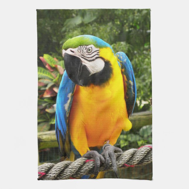 Exotic Macaw Parrot Geschirrtuch (Vertikal)