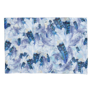 Exotic Mix Blue Bird Feder Print Kissenbezug