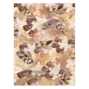 Exotic Mix Brown Tones Bird Feder Print Tischdecke