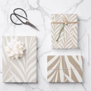 Exotic Palm Blätter Pastel Cappuccino Muster