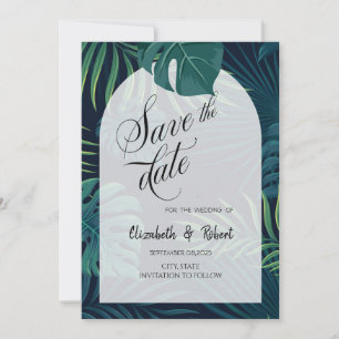 Exotic Palm Blätter Save the Date