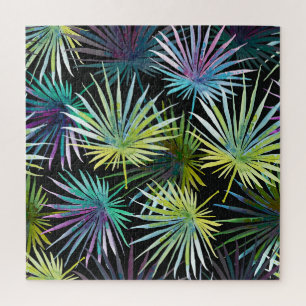 Exotic Palm Blätter Wasserfarbe Puzzle