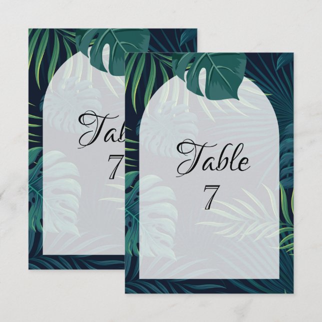Exotic Palm Blätter Wedding Einladung (Vorne/Hinten)