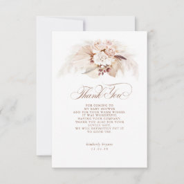 Exotic Pampas Grass Floral Baby Dusche Vielen Dank Dankeskarte