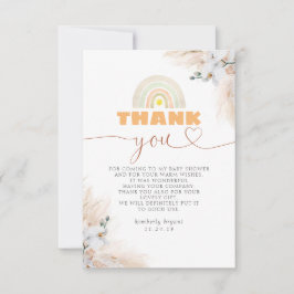 Exotic Pampas Grass Floral Baby Dusche Vielen Dank Dankeskarte