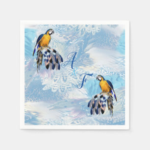 Exotic-Parrot-Blue-Tönfedern Serviette