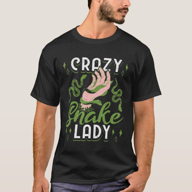 Exotic Pet Snake Reptile Crazy Snake Lady T-Shirt (Vorderseite)