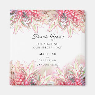Exotic Pink Ananas Blush Wedding Danke Magnet