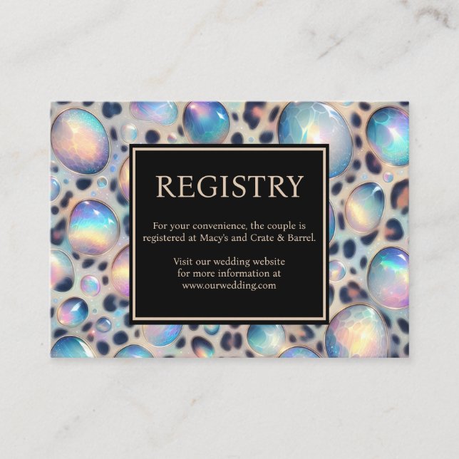 Exotic Posh GIft Registry Details Enclosure Cards Begleitkarte (Vorderseite)