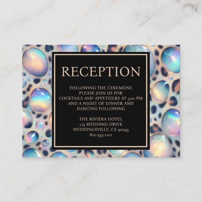Exotic Posh Reception Details Enclosure Cards Begleitkarte (Vorderseite)