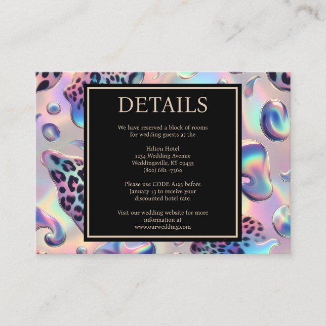 Exotic Posh Reception Details Enclosure Cards Begleitkarte (Vorderseite)