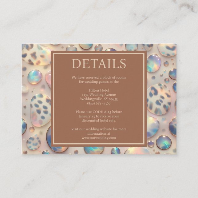 Exotic Posh Reception Details Enclosure Cards Begleitkarte (Vorderseite)