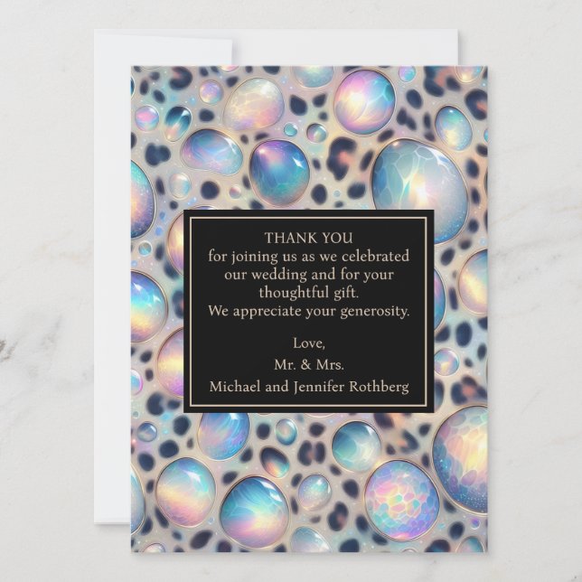 Exotic Posh Wedding Pre-Filled Thank You Cards Einladung (Vorderseite)
