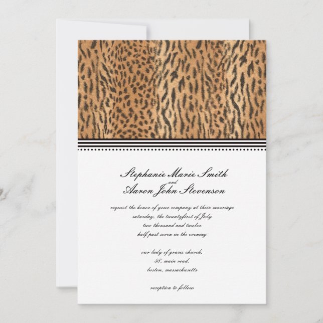 Exotic Print Animal Skin Wedding Einladung (Vorderseite)