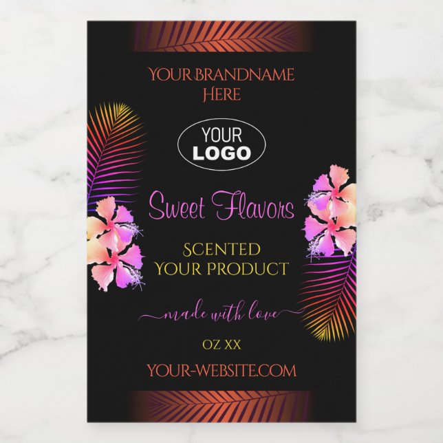 Exotic Product Labels Rainbow Hawaii Blume Logo Lebensmitteletikett (Einzelnes Label)