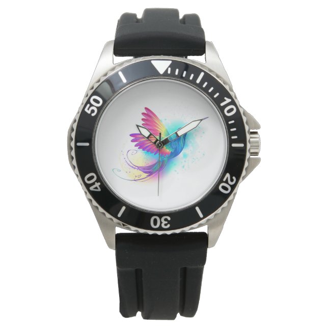 Exotic Rainbow Hummingbird Armbanduhr (Vorderseite)
