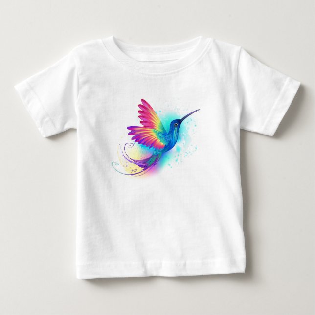 Exotic Rainbow Hummingbird Baby T-shirt (Vorderseite)